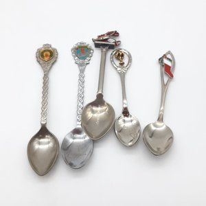 5 Collectors' Spoons -2 Christmas, Bermuda, Florida and Rocher Perce